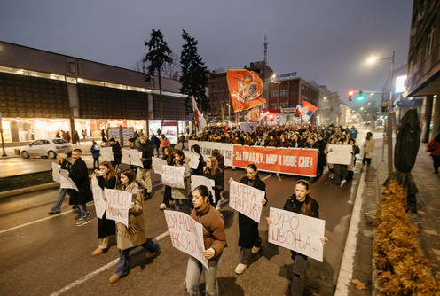 Protest gimnazijalaca (ilustracija) (foto: Đorđe Đoković)