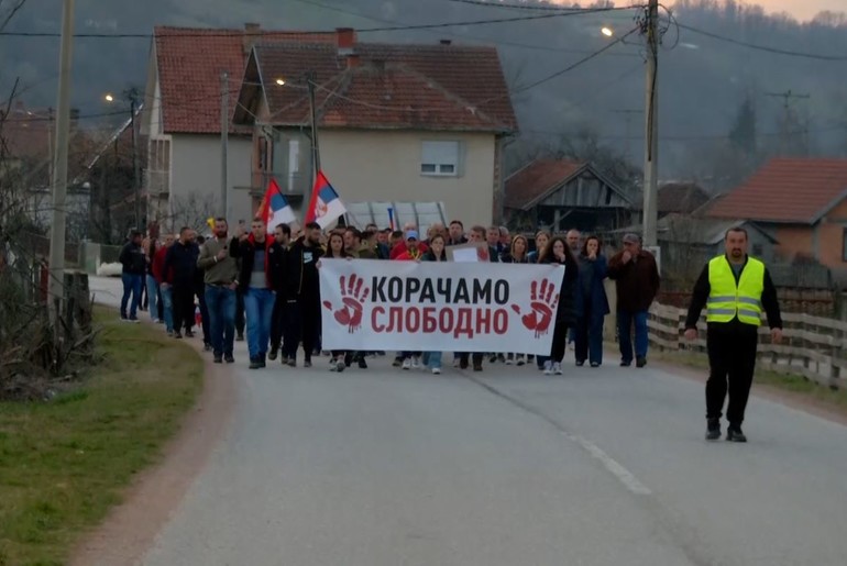 Protest u Peckoj (foto: skrinšot N1)